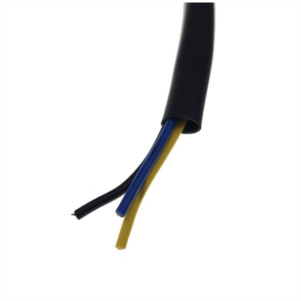 Lichtsnoer 3-ADERIG 0.5mm Zwarte Hoes 2mtr