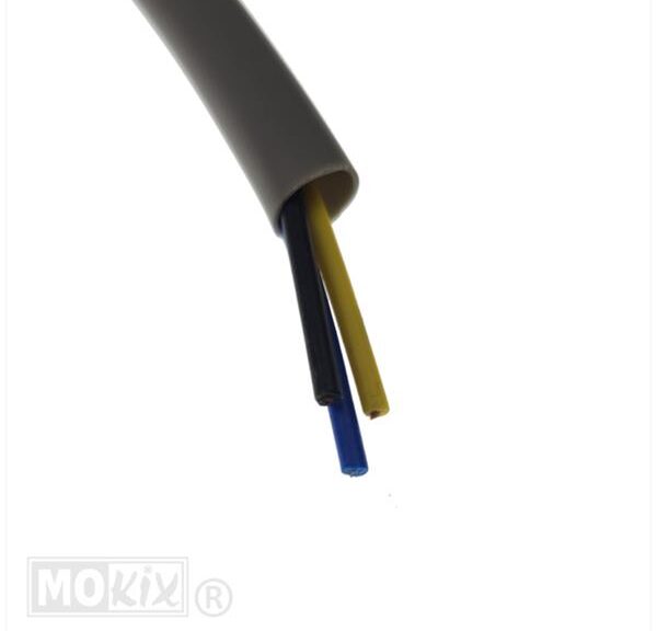 Lichtsnoer 3-ADERIG 0.5mm Grijze Hoes 2mtr