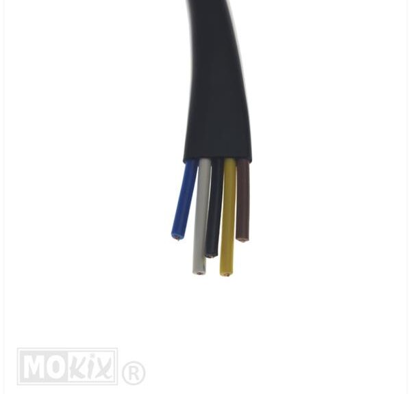 Lichtsnoer 5-ADERIG 0.5mm Zwarte Hoes 1mtr