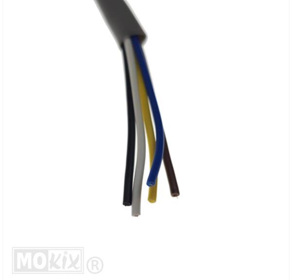 Lichtsnoer 5-ADERIG 0.5mm Grijze Hoes 1mtr