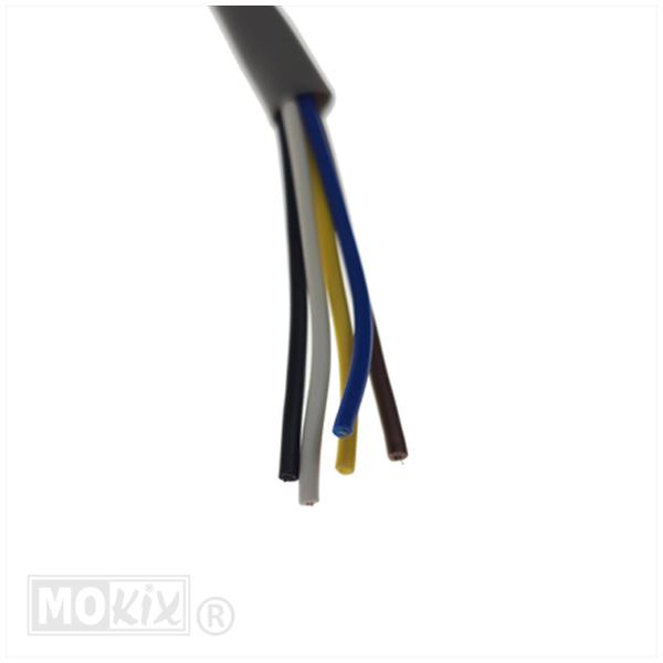 Lichtsnoer 5-ADERIG 0.5mm Grijze Hoes 1mtr