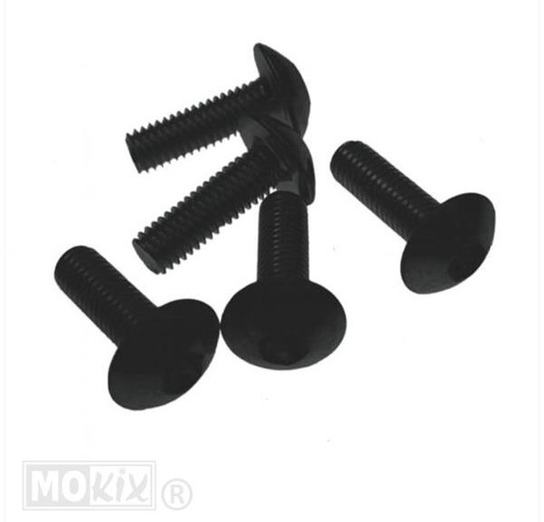 Schroefset M5x16 Hexagon Zwart (5) - Bollard