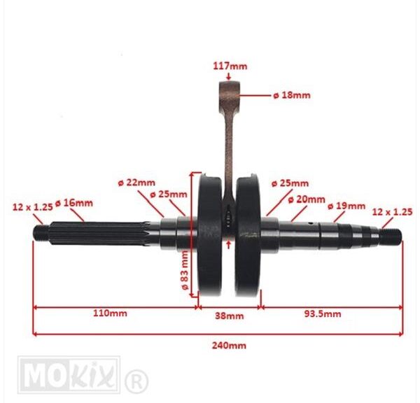 Crankshaft Yamaha Aerox/BWS 100cc SP