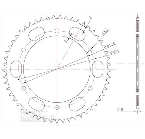 Achtertandwiel Fantic 50 > 2017 Zwart 53t - IGM