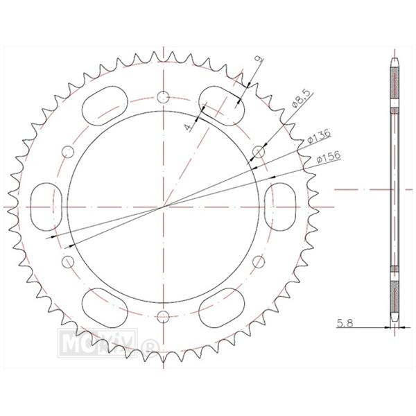Achtertandwiel Fantic 50 > 2017 Zwart 53t - IGM