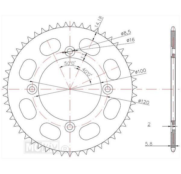 Achtertandwiel Beta RR/SM 50 Factory Zwart 53t - IGM