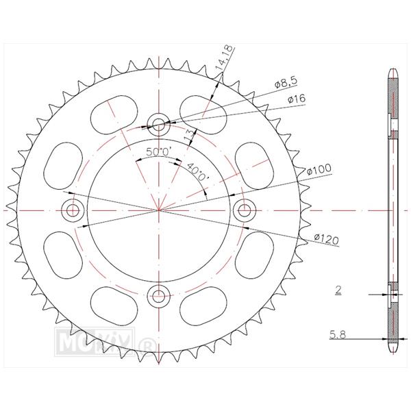 Achtertandwiel Beta RR/SM 50 Factory Zwart 53t - IGM
