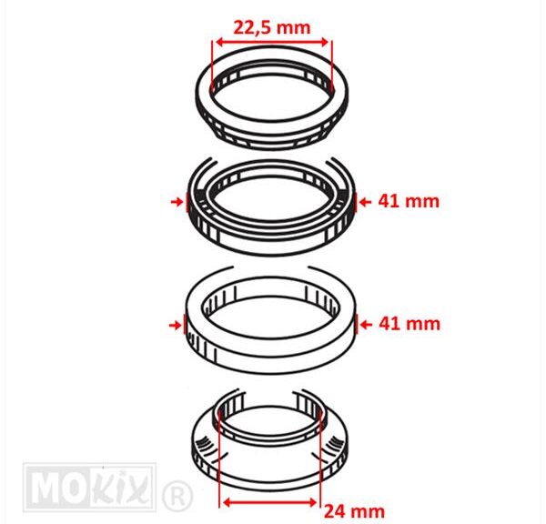 Balhoofdset Honda DAX/Z50/CHALY CH ST - Supertec