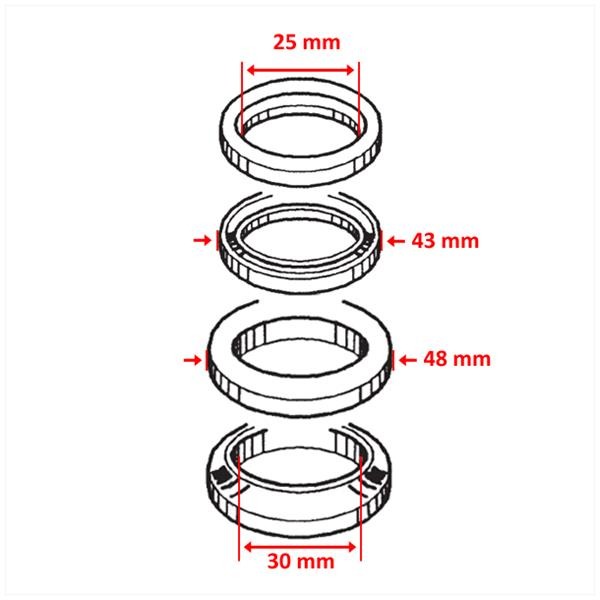 Balhoofdset Yamaha DT50MX CH Supertec