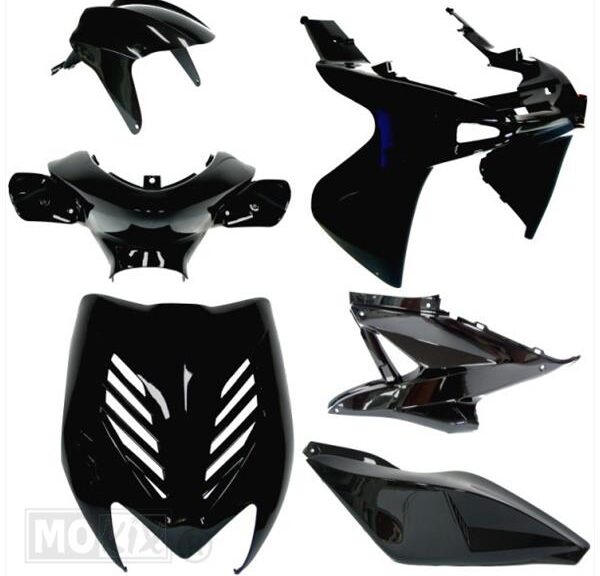 Karosserisats Yamaha Aerox Trimning Blank Svart