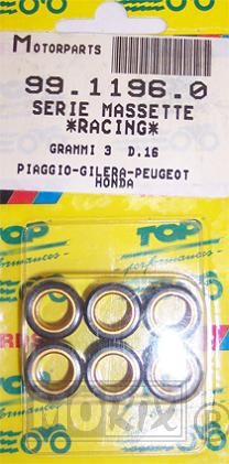 Rollenset (6) 16x13 3.0gr TP - Top Performances