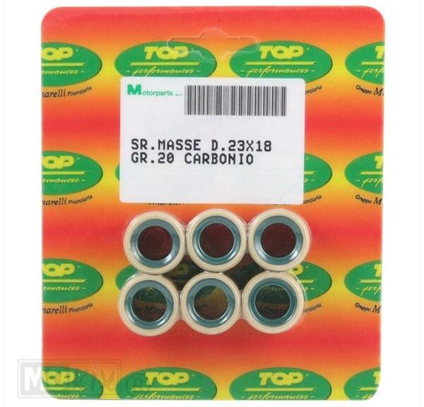 Rollenset (6) 23x18 20.0gr TP - Top Performances