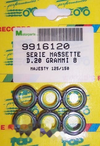 Rollenset (6) 20x12 8.0gr TP - Top Performances