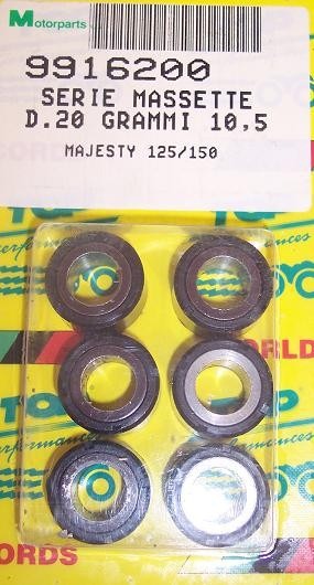 Rollenset (6) 20x12 10.5gr TP - Top Performances