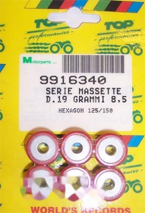 Rollenset (6) 19x17 8.5gr TP - Top Performances