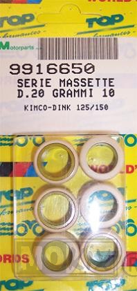 Rollenset (6) 20x15 10.0gr TP - Top Performances