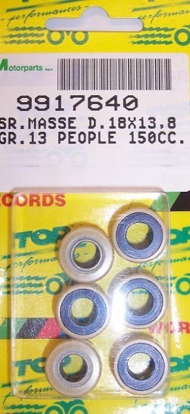 Rollenset (6) 18x13.8 13.0gr TP - Top Performances
