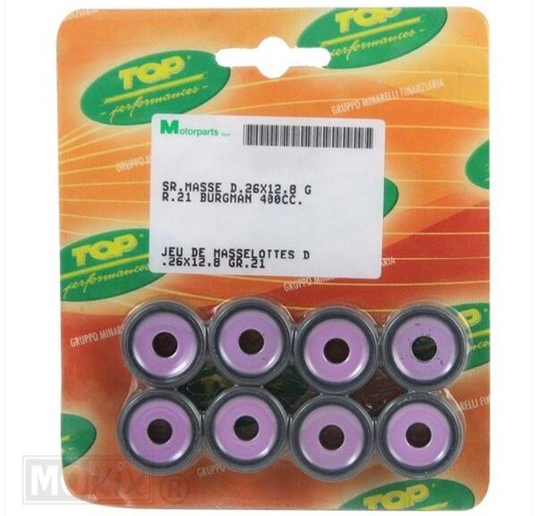 Rollenset (8) 26x12.8 21.0gr TP - Top Performances