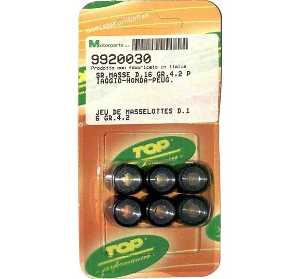 Rollenset (6) 16x13 4.2gr TP - Top Performances