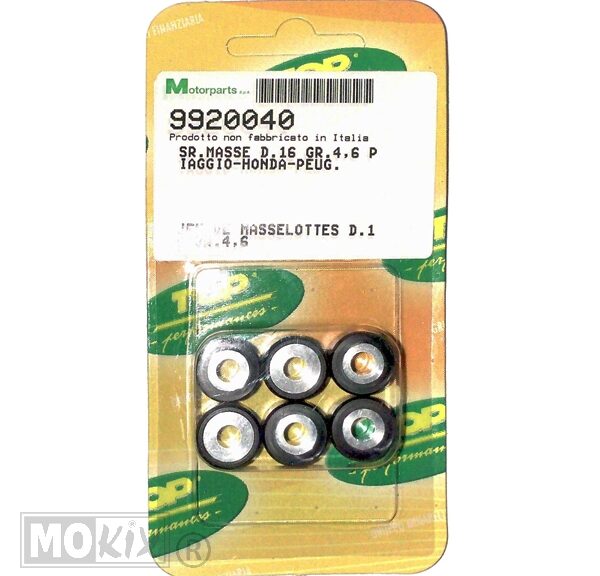 Rollenset (6) 16x13   4.6gr TP - Top Performances
