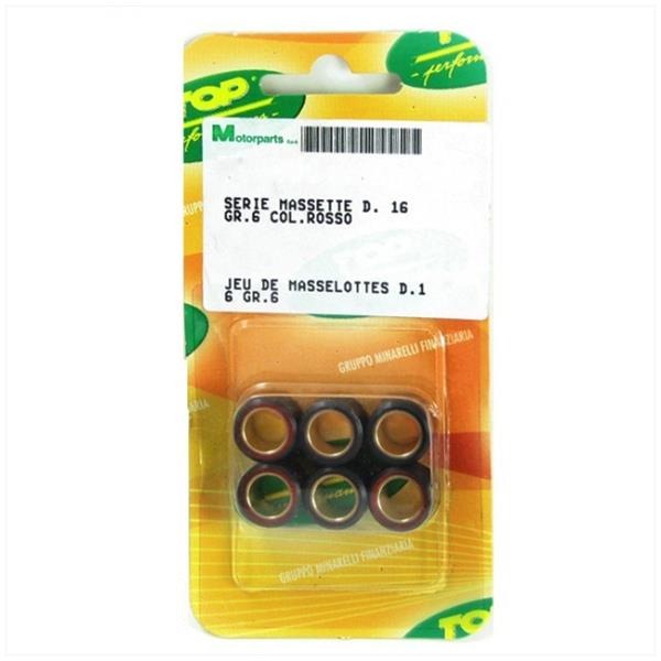 Rollenset (6) 16x13 9.2gr TP - Top Performances