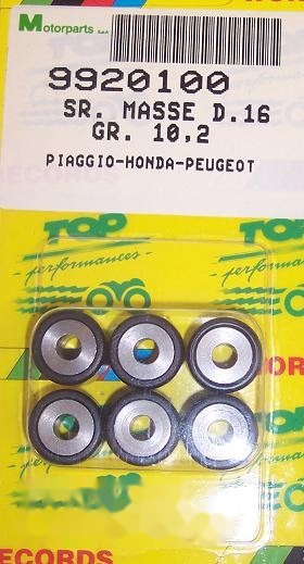 Rollenset (6) 16x13 10.2gr TP - Top Performances