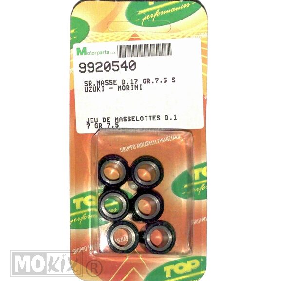 Rollenset (6) 17x12   7.5gr TP - Top Performances