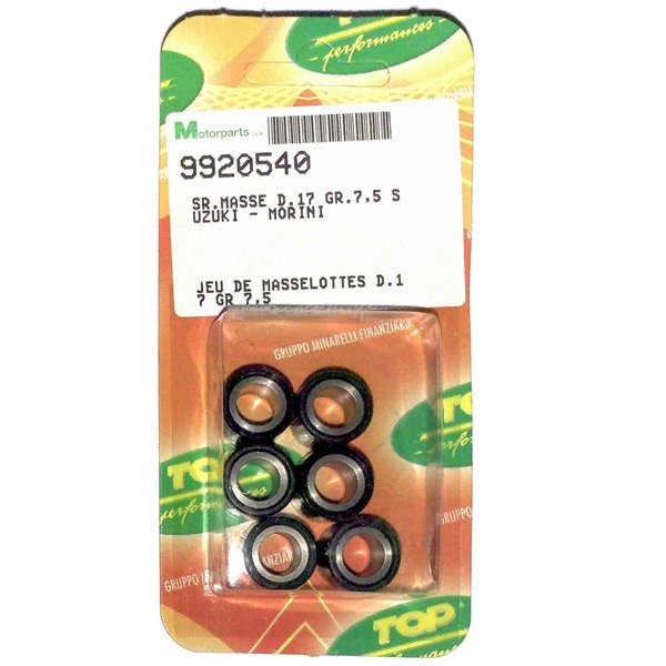 Rollenset (6) 17x12 7.5gr TP - Top Performances