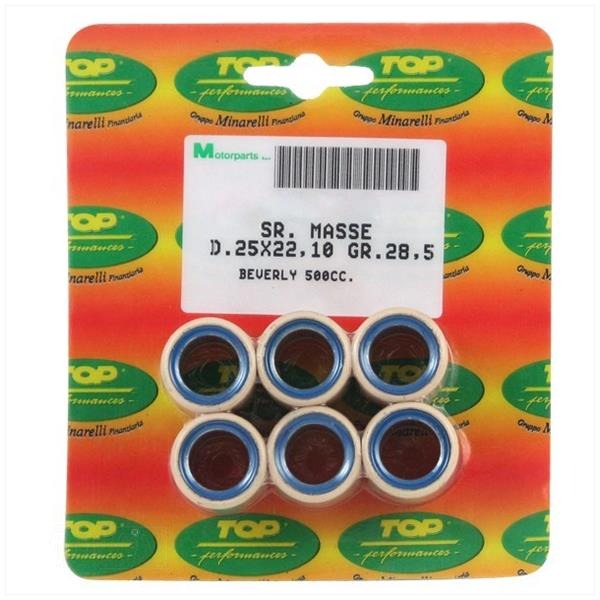 Rollenset (6) 25x22.1 25.0gr TP - Top Performances