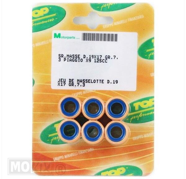Rollenset (6) 19x17  7.7gr TP - Top Performances