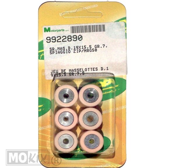 Rollenset (6) 19x15.5 7.5gr TP - Top Performances