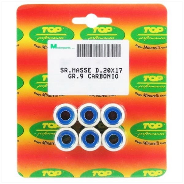 Rollenset (6) 20x17 9.0gr TP Carbon - Top Performances