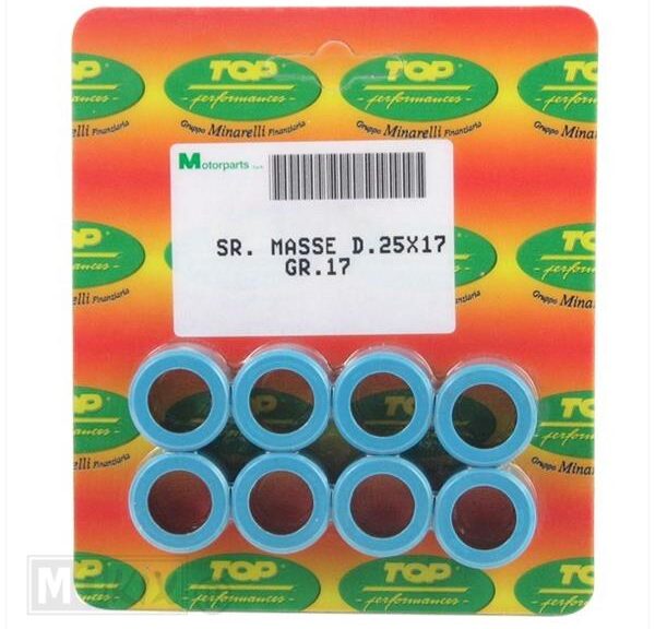 Rollenset (8) 25x17 17.0gr TP - Top Performances