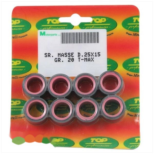 Rollenset (8) 25x15 13.0gr TP - Top Performances