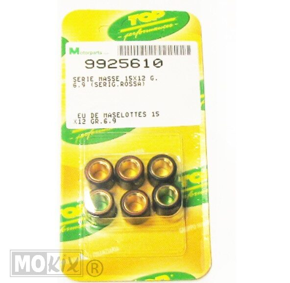Rollenset (6) 15x12  6.9gr TP - Top Performances