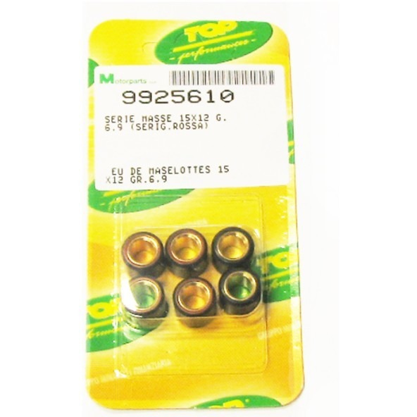 Rollenset (6) 15x12 6.9gr TP - Top Performances