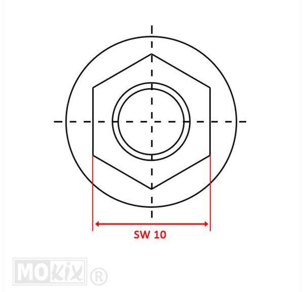 Moer M 6x1 Flensmoer 10stuks - Bollard