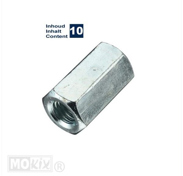 Moer M 6 Verbindingsmoer Elvz. 25mm 10stuks - Bollard
