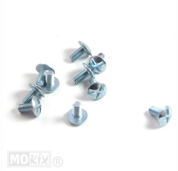 Schroefset M6x12 Platbek Elvz 10stuks - Bollard
