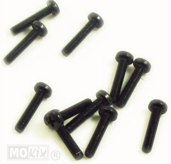 Metaalschroef M5x25 Kruiskop Zwart 10stuks - Bollard