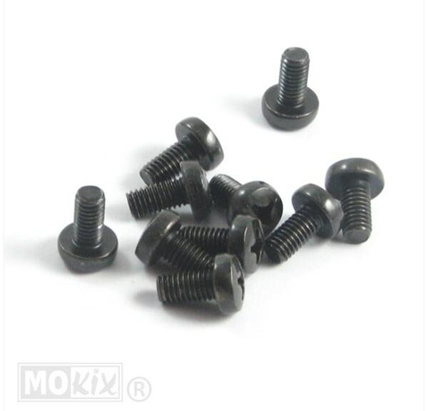 Metaalschroef M6x12 Kruiskop Zwart 10stuks - Bollard