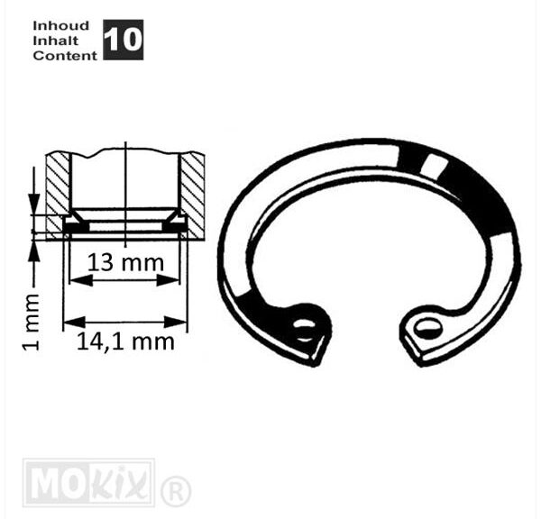 Circlip Inwendig 13mm (10) - Bollard