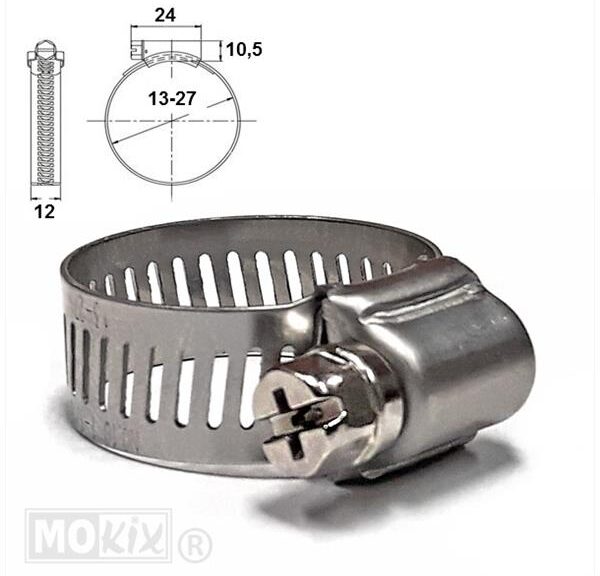 Slangklem 12mm 13x27mm Per Stuk (1) - Bollard