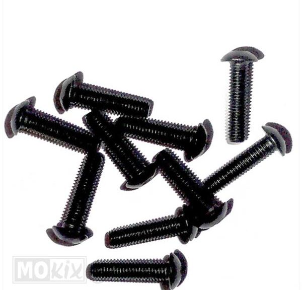 Metaalschroef M5x20  Zwart Inbus Bolkop 10stuks - Bollard