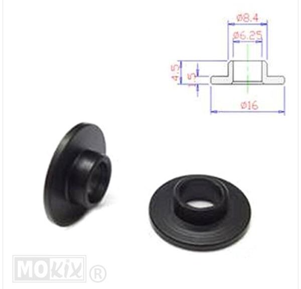 Carrosseriering PVC M6x16x4.5 Zwart (10) - Bollard