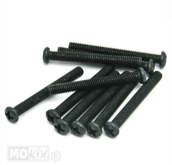 Metaalschroef M4x35 Kruiskop Zwart 10stuks - Bollard