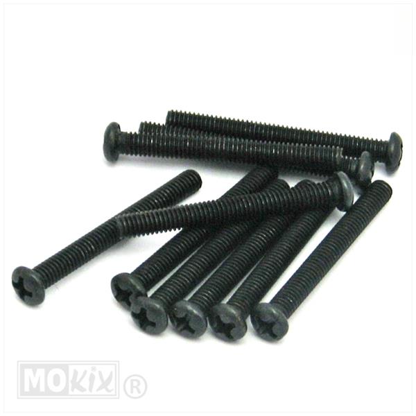 Metaalschroef M4x35 Kruiskop Zwart 10stuks - Bollard