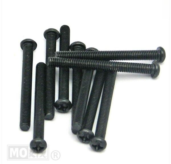 Metaalschroef M4x40 Kruiskop Zwart 10stuks - Bollard