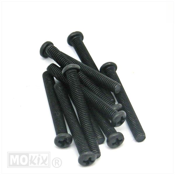 Metaalschroef M5x40 Kruiskop Zwart 10stuks - Bollard