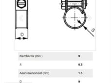 Slangklem  9mm  9-10.5mm Elvz (10) - Bollard